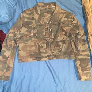 Camouflage lightweight jean jacket